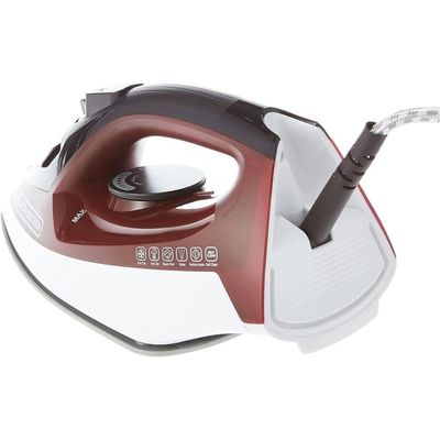 Black + Decker Steam Irons , Steam Irons, 1600W, Ceramic Coated Soleplate With Anti Calc, Drip, Self Clean And Auto Shutoff, 300Ml, White, X1550-B5