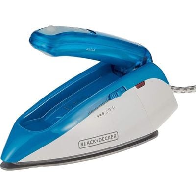 Black + Decker Dry Irons , Dry Irons, 1085W, Dual Voltage Travel Steam Iron, Blue, Ti250-B5