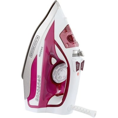 Black + Decker Steam Irons , Steam Irons, 2400W, Ceramic Soleplate Magenta, White, X2400-B5