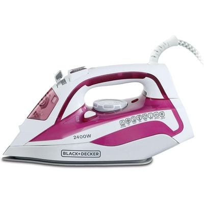 Black + Decker Steam Irons , Steam Irons, 2400W, Ceramic Soleplate Magenta, White, X2400-B5