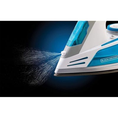 Black + Decker Steam Irons , Steam Irons, 2800W, 2 Way Auto Shut-Off Anti Drip, Anodized Sole Plate Variable Steam Iron, Blue, X2800-B5