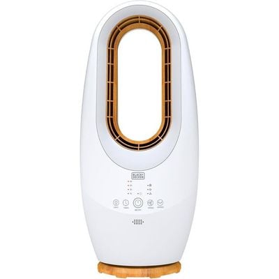 Black + Decker Fan , Bladeless Fan, 85Cm, 70W, 2-In-1, Cool-White Led Lamp, Remote Control, 60° Oscillation, White, Fbl85-B5