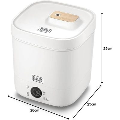 Black + Decker Humidifier , Digital Humidifier, 4L, 40M2, White, Hm4125-B5