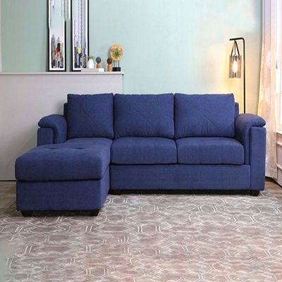 Andres RHS 3 Seater Sofa Lounger - Navy blue, 210cm W x  180cm D x 85cm H