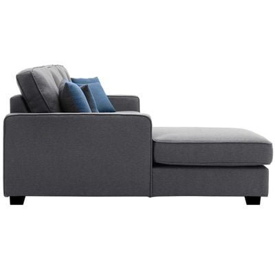 Marco 5 Seater Sleeper Sectional Sofa - Dark Grey, 264cm W x 160cm D x 90cm H