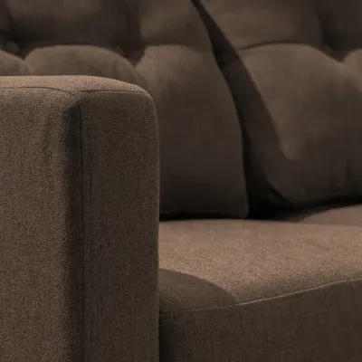 Emmie Mid Century Sectional Sofa 5-piece Sectional Sofa Set - Dark Brown, 225cm W x 225cm D x 90cm H