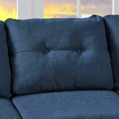 Emmie Mid Century Sectional Sofa 5-piece Sectional Sofa Set - Blue, 225cm W x 225cm D x 90cm H