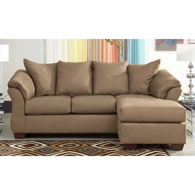  Huntsville Linen Modular Couch - Brown, 220cm W x 160cm D x 90cm H