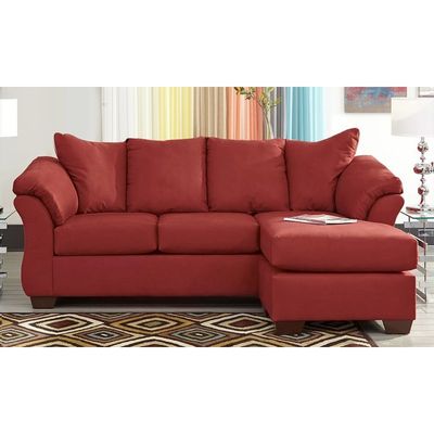  Huntsville Linen Modular Couch - Red, 220cm W x 160cm D x 90cm H