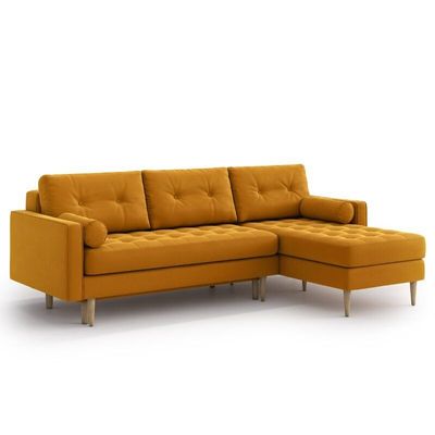  Corner Sofa Reversible - Orange, 85cm H x 235cm W x 160cm D