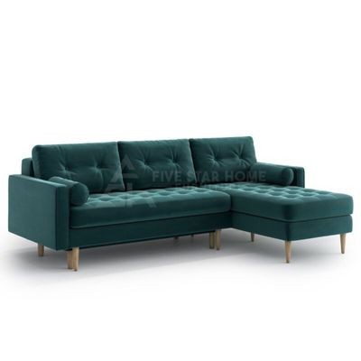  Corner Sofa Reversible - Dark Green, 85cm H x 235cm W x 160cm D