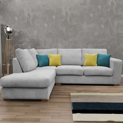 Ruairidh Corner Couch Sofa  - Grey, 220cm W x 135cm D x 90cm H