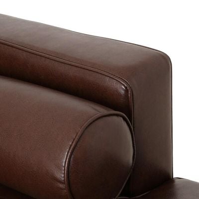 Contemporary Tufted Brown Upholstered Sectional - Dark Brown, 220 cm W x 175 cm D x 85 cm H