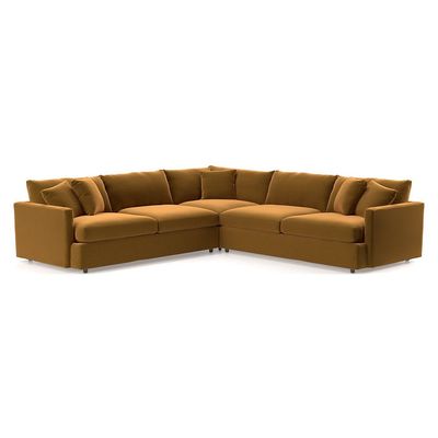  Queen Lounge Sectional Sofa - Brown, 225cm W x 225cm D x 85cm H