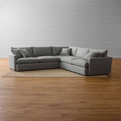  Queen Lounge Sectional Sofa - Grey, 225cm W x 225cm D x 85cm H