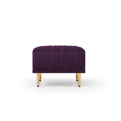  Living Room Sectional Sofa with Ottoman - Purple, 200cm W x 85cm D x 90cm H