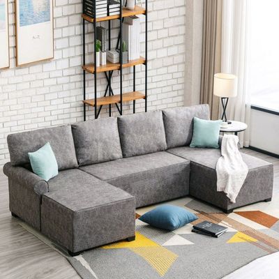 U shape Sofa By  - Gray, 280cm W x 145cm D x 90cm H