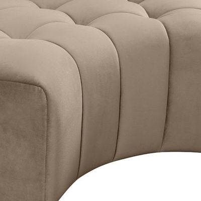 Left Hand Curved Corner Sofa  - Brown, 255cm W x 120cm D x 80cm H Right Hand Curved