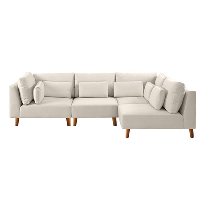 Right Hand Corner Sofa  - Beige, 240cm W x 160cm D x 80cm H with wooden frame