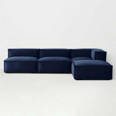  Modern Modular L-shape Sofa - Navy blue, 276cm W x 180cm D x  67cm H