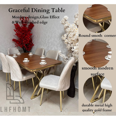 LHFHOMT-7 Pieces Dining Sets 1+6 Seater dining Table Set, Furniture for dining room