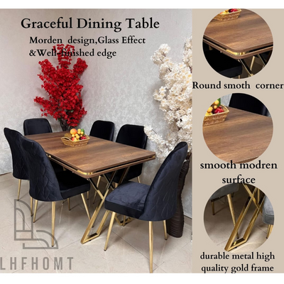 LHFHOMT-7 Pieces Dining Sets 1+6 Seater dining Table Set, Furniture for dining room