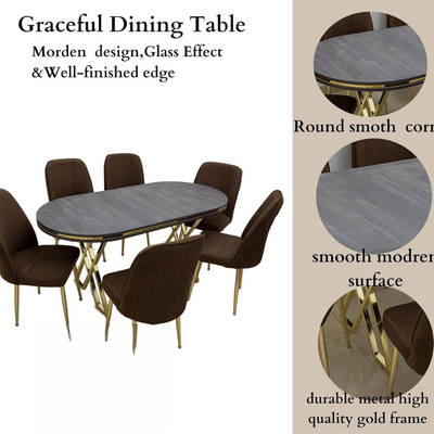 LHFHOMT-7 Pieces Dining Sets 1+6 Seater dining Table Set, Furniture for dining room