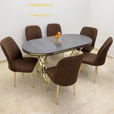 LHFHOMT-7 Pieces Dining Sets 1+6 Seater dining Table Set, Furniture for dining room