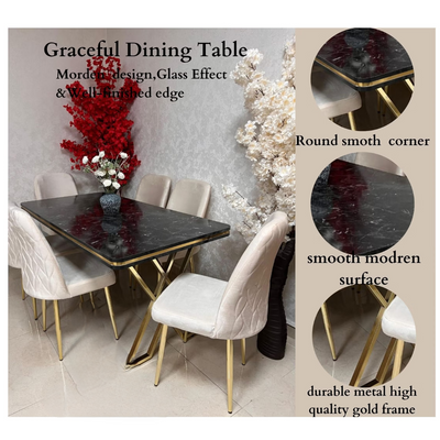 LHFHOMT-7 Pieces Dining Sets 1+6 Seater dining Table Set, Furniture for dining room