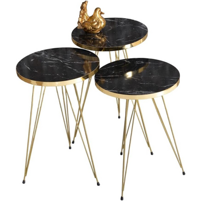 LHFHOMT-4 Piece COFFEE TABLE Living Room Table Set,1 Coffee Table and 3 Nesting Tables, Free Fixing for Living Room, Sofa Side