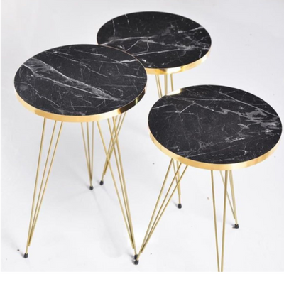 LHFHOMT-4 Piece COFFEE TABLE Living Room Table Set,1 Coffee Table and 3 Nesting Tables, Free Fixing for Living Room, Sofa Side