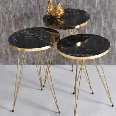 LHFHOMT-4 Piece COFFEE TABLE Living Room Table Set,1 Coffee Table and 3 Nesting Tables, Free Fixing for Living Room, Sofa Side