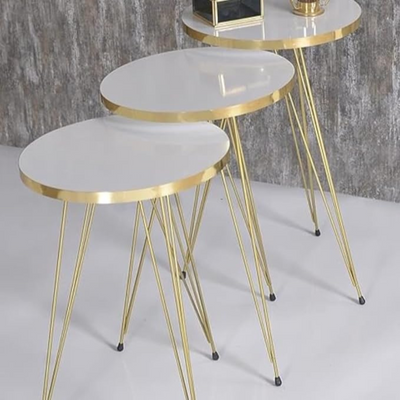 LHFHOMT-4 Piece COFFEE TABLE Living Room Table Set,1 Coffee Table and 3 Nesting Tables, Free Fixing for Living Room, Sofa Side