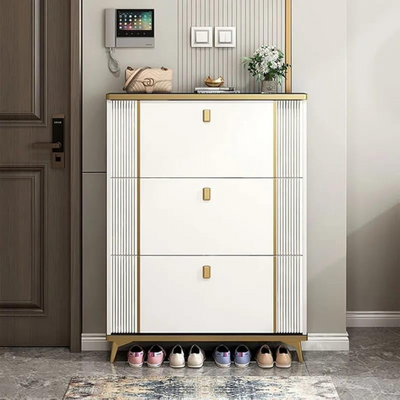 LHFHOMT Wooden Shoe Cabinet to Organize the Shoes – Sturdy Shoe Cabinet With 3 Flip Doors