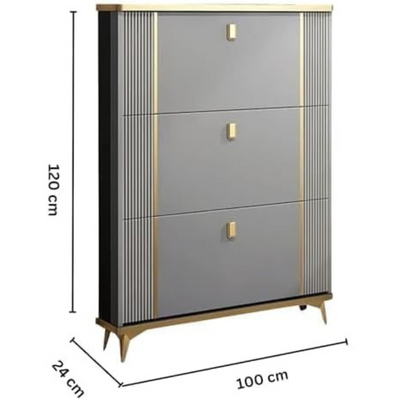 LHFHOMT Wooden Shoe Cabinet to Organize the Shoes – Sturdy Shoe Cabinet With 3 Flip Doors