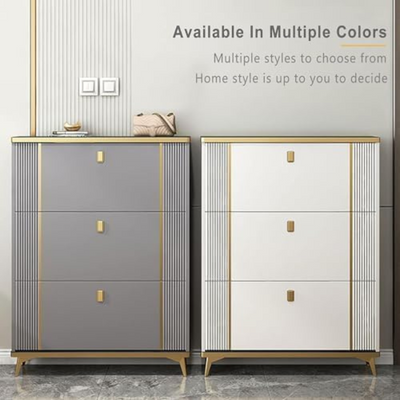 LHFHOMT Wooden Shoe Cabinet to Organize the Shoes – Sturdy Shoe Cabinet With 3 Flip Doors