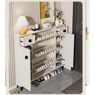 LHFHOMT Wooden Shoe Cabinet to Organize the Shoes – Sturdy Shoe Cabinet With Flip Doors