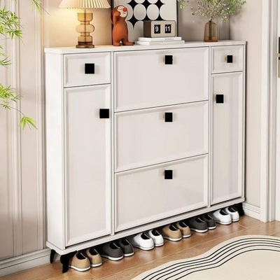 LHFHOMT Wooden Shoe Cabinet to Organize the Shoes – Sturdy Shoe Cabinet With Flip Doors