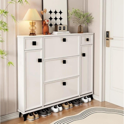LHFHOMT Wooden Shoe Cabinet to Organize the Shoes – Sturdy Shoe Cabinet With Flip Doors