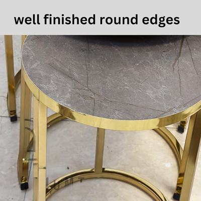 LHFHOMT-Nesting Tables Set of 3 Pieces, wooden Top, Strong Metal Frame for Living Room,Office,Sofa Side