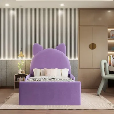 Hello Kitty Kids Bed W 150 x L 190  - Purple with 1-Year Warranty