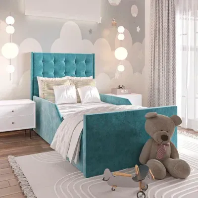 Stella Kids Bed W 160 x L 200  - Velvet Blue with 1-Year Warranty