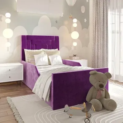 Alice Kids Bed W 135 x L 200  - Purple Velvet with 1-Year Warranty