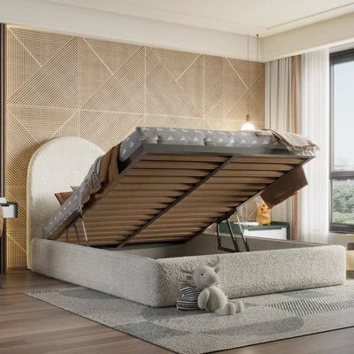 Fluffy Cloud Kids Bed W 150 x L 190  - Boucle White with 1-Year Warranty