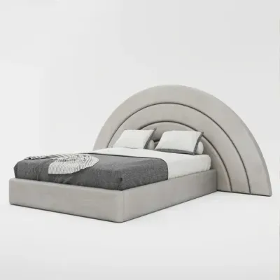 Rainbow Dream Kids Bed W 140 x L 190  - Velvet White with 1-Year Warranty