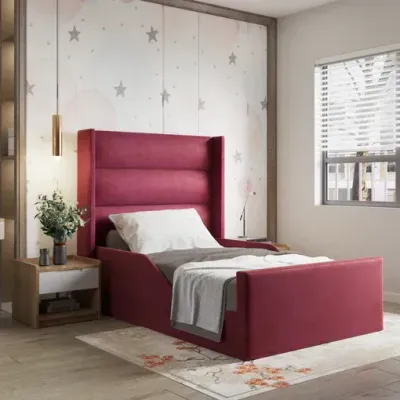 Nova Kids Bed W 150 x L 190  - Velvet Red with 1-Year Warranty