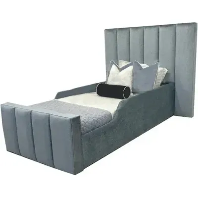 Merry Kids Bed W 140 x L 190  - Velvet Silver with 1-Year Warranty