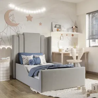 Little Adventurer Kids Bed W 150 x L 200  - Velvet Ivory with 1-Year Warranty