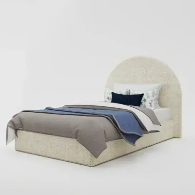 Dreamy Cloud Kids Bed W 140 x L 190  - Boucle White with 1-Year Warranty