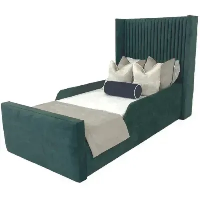 Franklin Kids Bed W 140 x L 200  - Velvet Charcoal with 1-Year Warranty